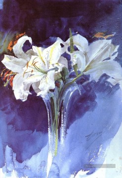  fleurs - Vita Liljor Suède peintre Anders Zorn Fleurs impressionnistes